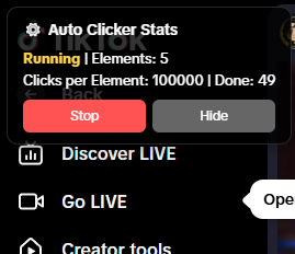 أداة النقر التلقائي لتيك توك لايف